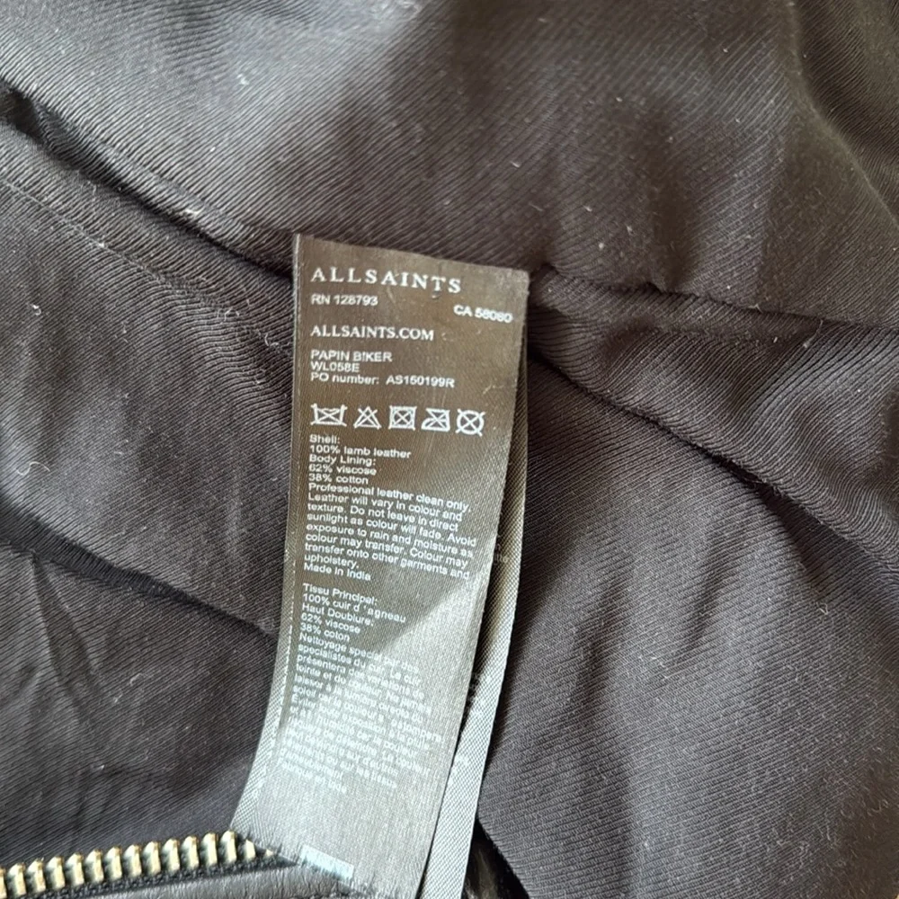 All Saints black biker jacket size 00 - Picture 7 of 14
